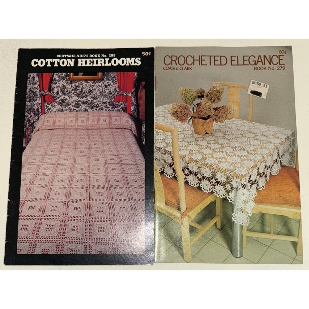 Lot Of 2 Crochet Magazines Vintage Coats And Clark - 15 Patterns